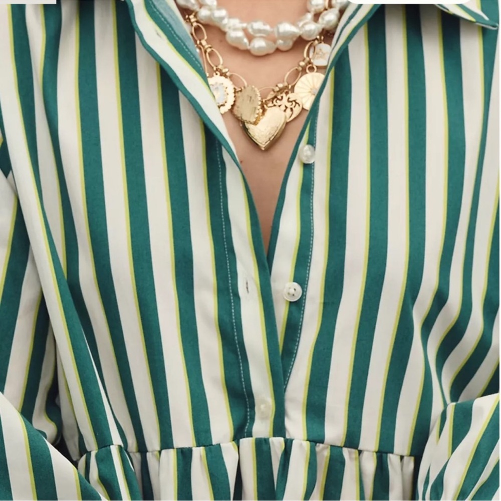 Anthropologie💚 Maeve Bettina Tiered Shirt Dress, S, NWT - Picture 5 of 16